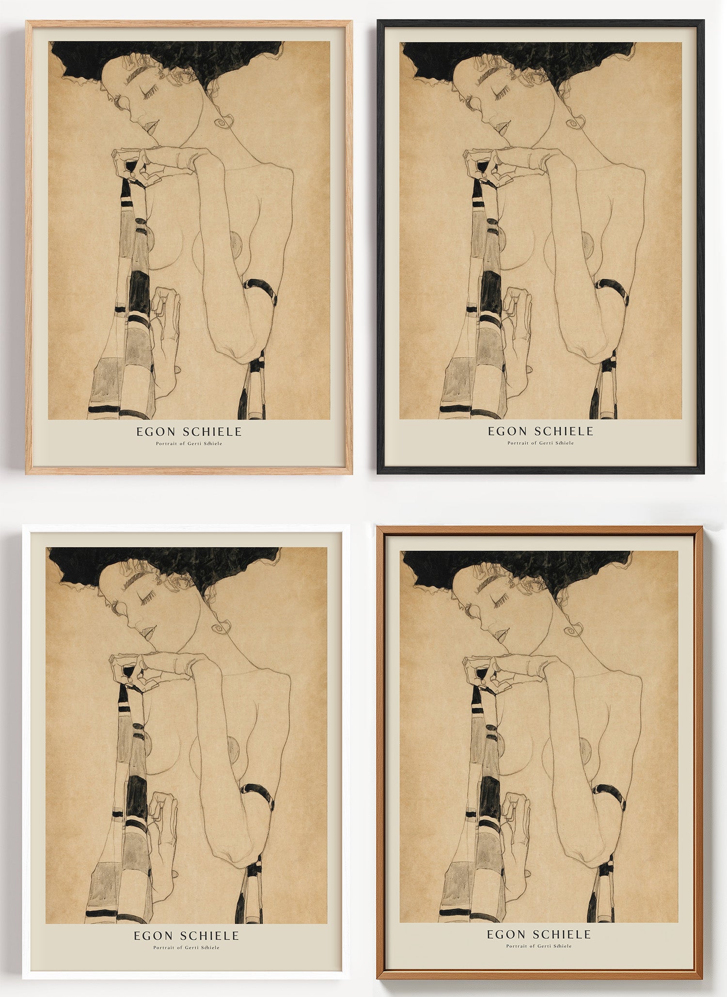 Egon Schiele Porträt Poster als Wandbild auf Papier oder Leinwand