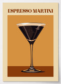 Cocktail Poster mit Espresso Martini im Retro-Stil
