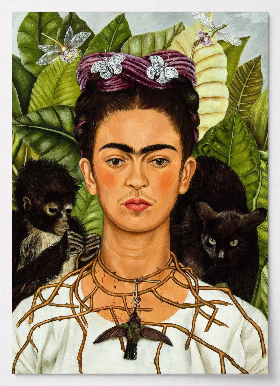 Frida Kahlo Poster Selbstporträt mit Dornenhalsband und Kolibri