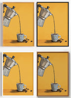 Kaffee Poster Espressokanne als Wandbild auf Papier oder Leinwand