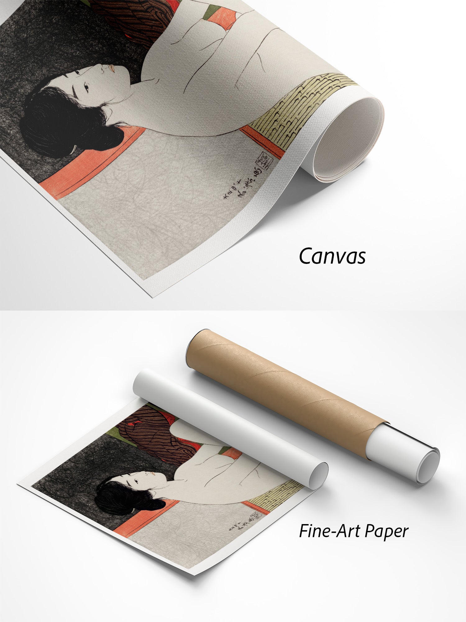 Goyō Hashiguchi Yokugo no Onna Kunstdruck auf Canvas und Fine-Art-Papier im Materialvergleich