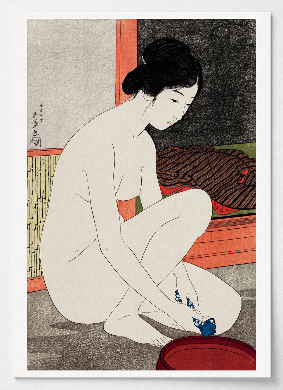 Japanisches Shin-hanga Poster mit Frauenporträt von Goyō Hashiguchi