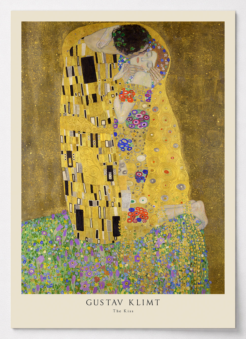 Gustav Klimt Poster Der Kuss mit goldenem Liebespaar
