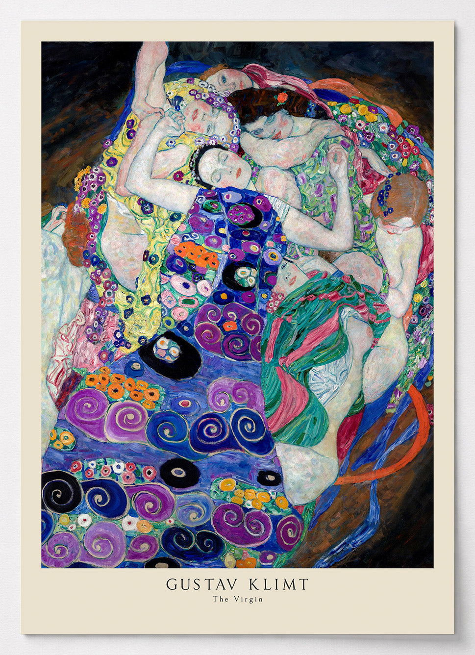 Gustav Klimt Poster Die Jungfrau mit schlafenden Figuren in ornamentalen Gewändern