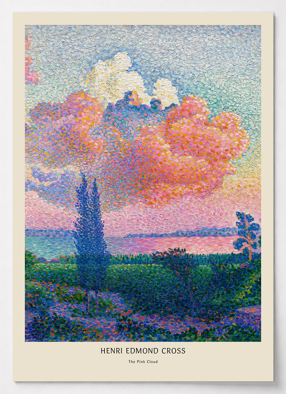 Henri Edmond Cross Poster mit pointillistischer Landschaft und rosa Wolke