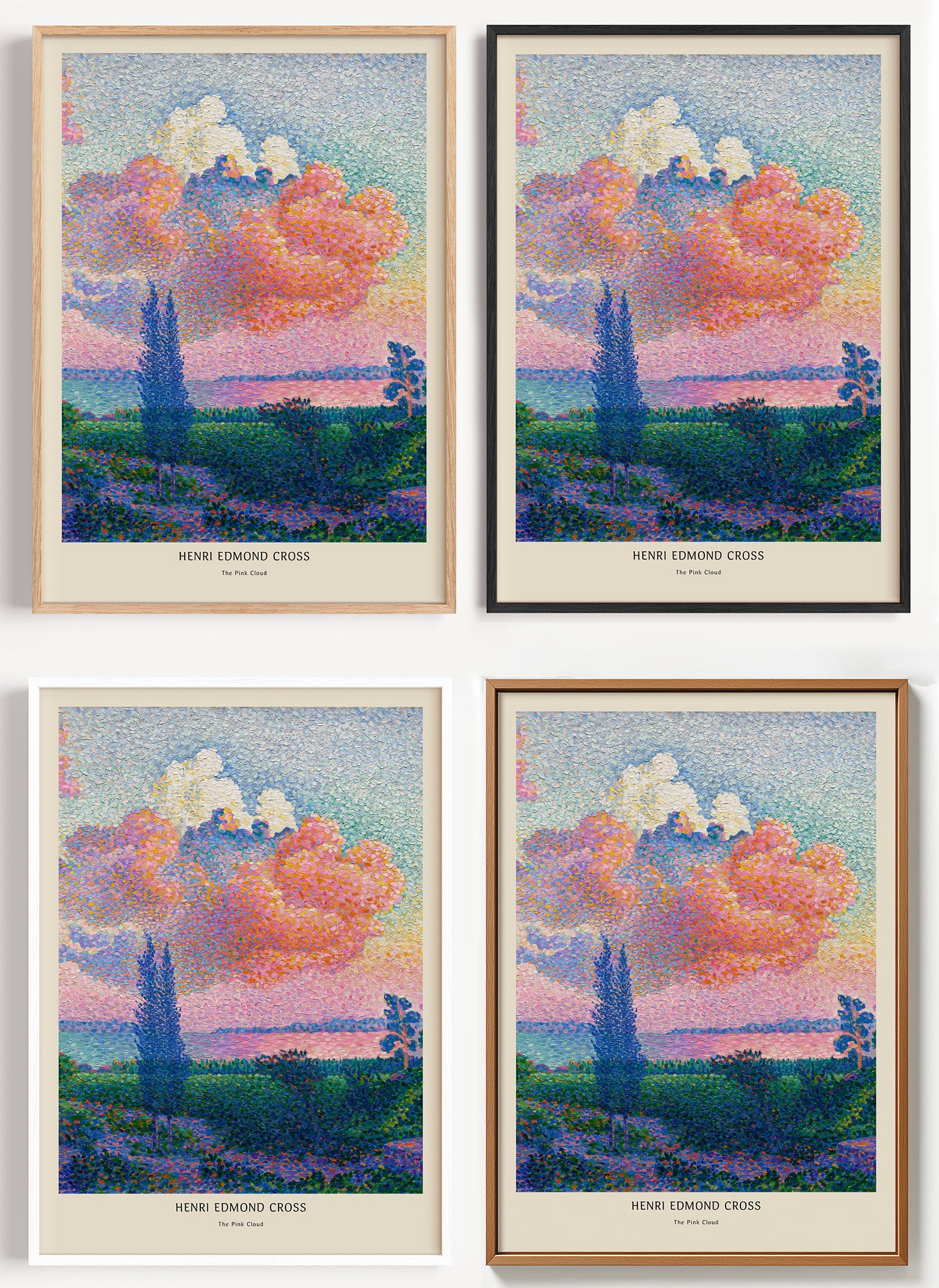 Henri Edmond Cross Poster Die rosa Wolke als Wandbild auf Papier oder Leinwand