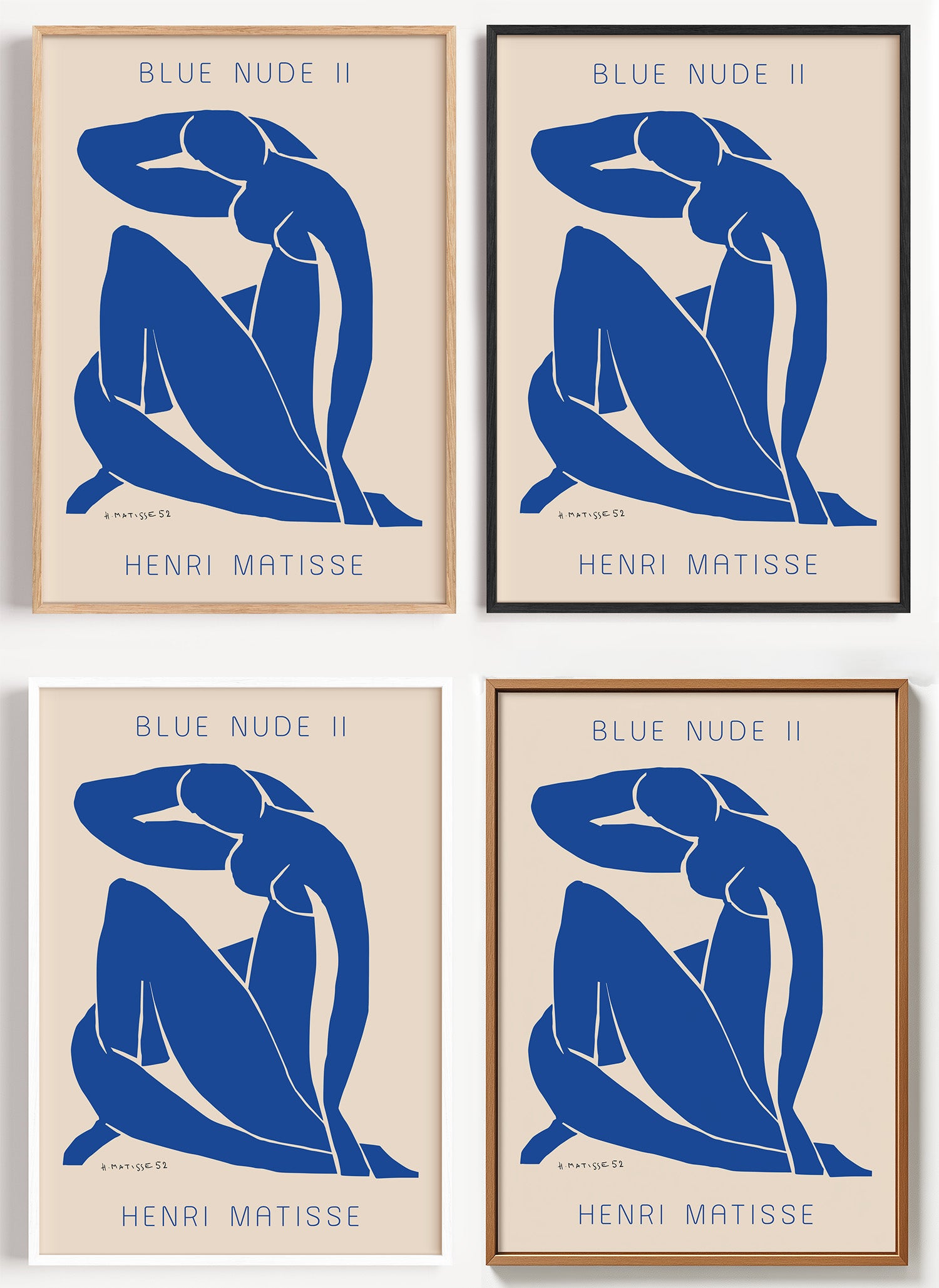 Matisse Poster Blauer Akt II als Wandbild auf Papier oder Leinwand