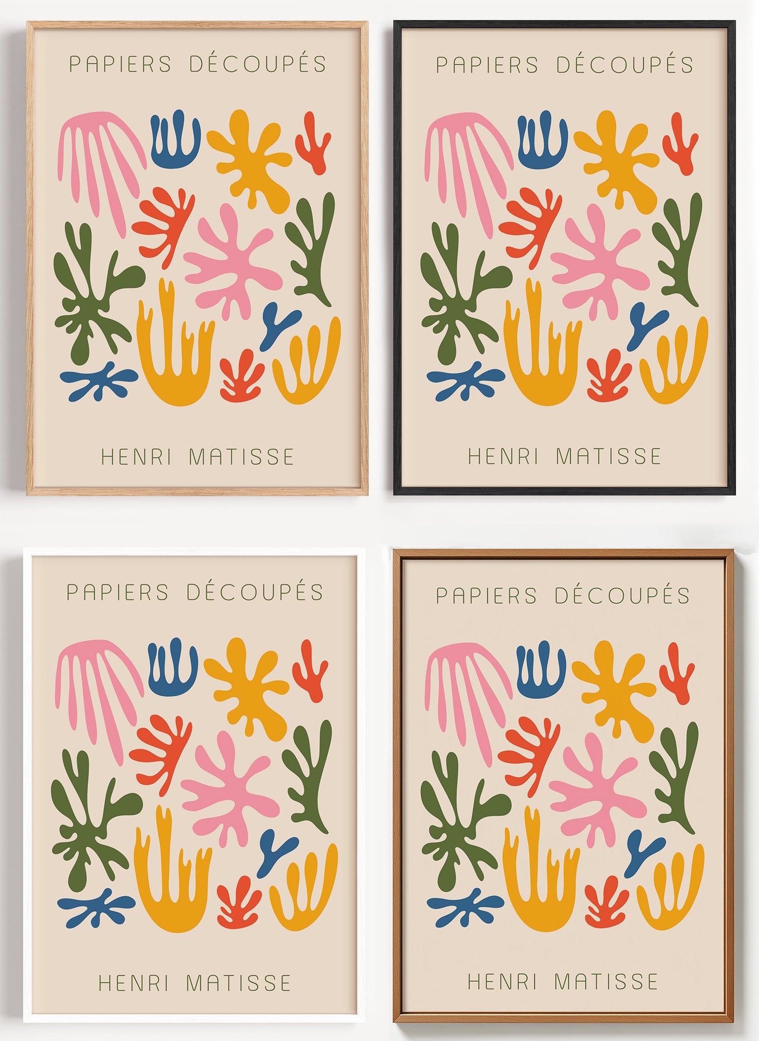 Matisse Poster Papiers Découpés als Wandbild auf Papier oder Leinwand
