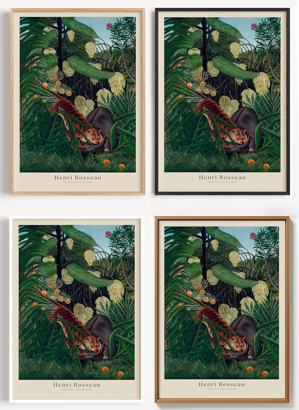 Henri Rousseau Dschungel Poster als Wandbild auf Papier oder Leinwand