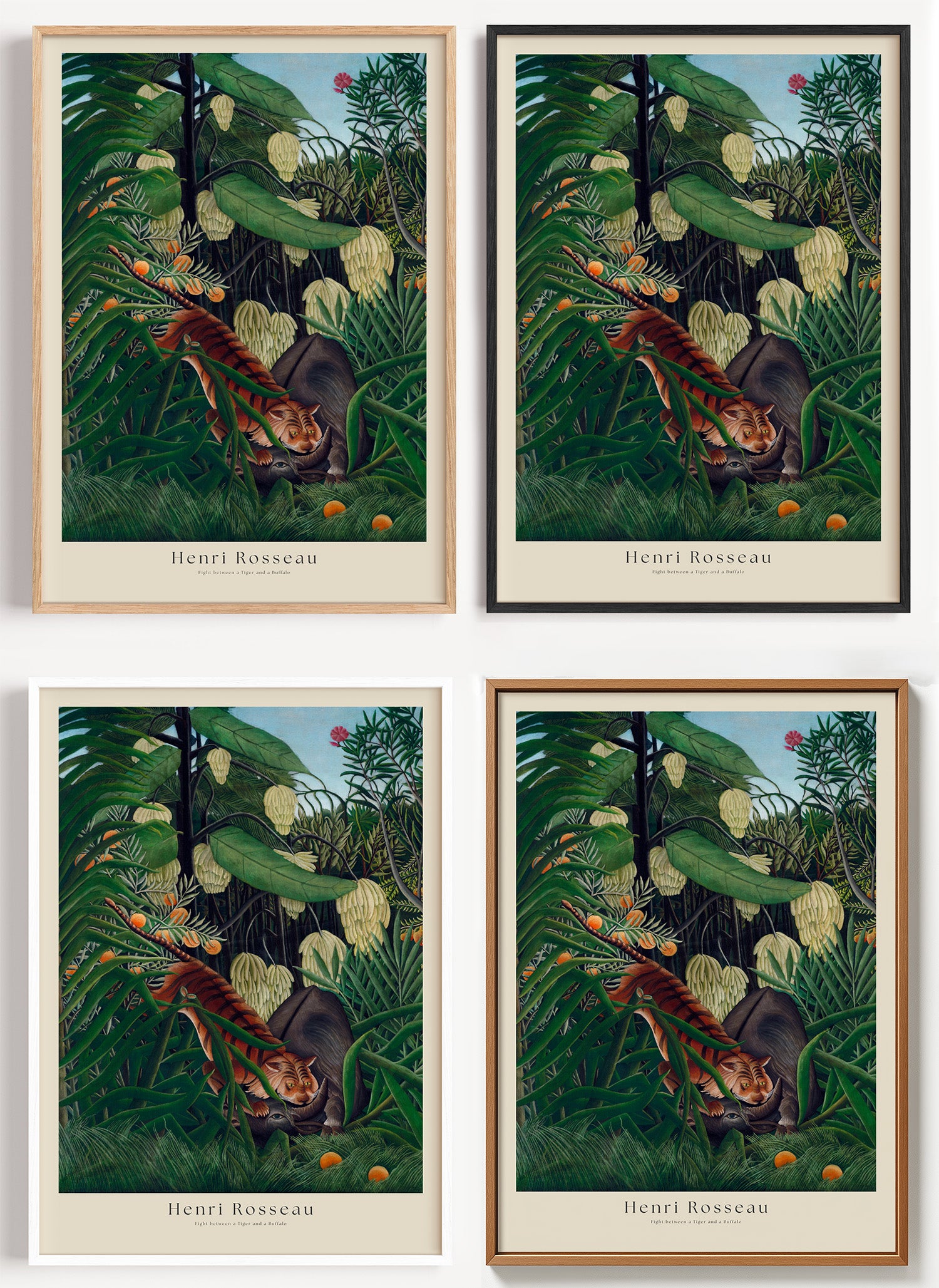 Henri Rousseau Dschungel Poster als Wandbild auf Papier oder Leinwand