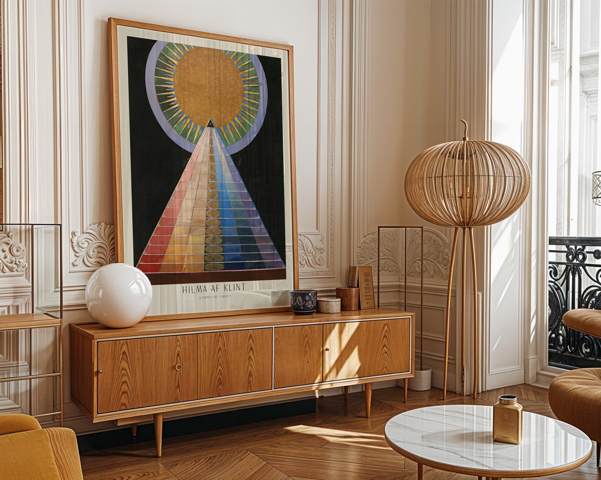 Hilma af Klint Poster gerahmt im Wohnzimmer