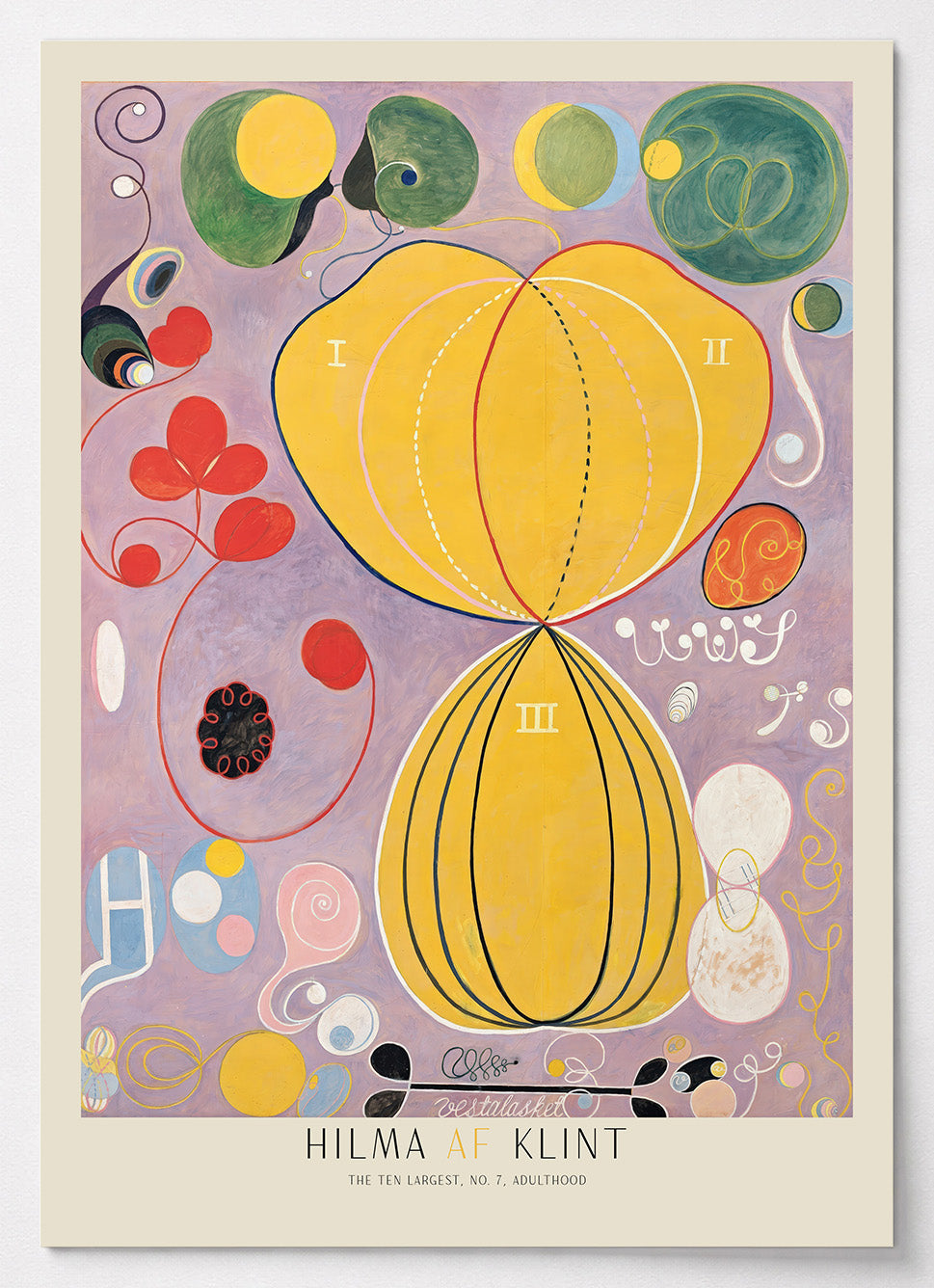 Hilma af Klint Poster mit abstrakter Doppelform und kosmischen Symbolen