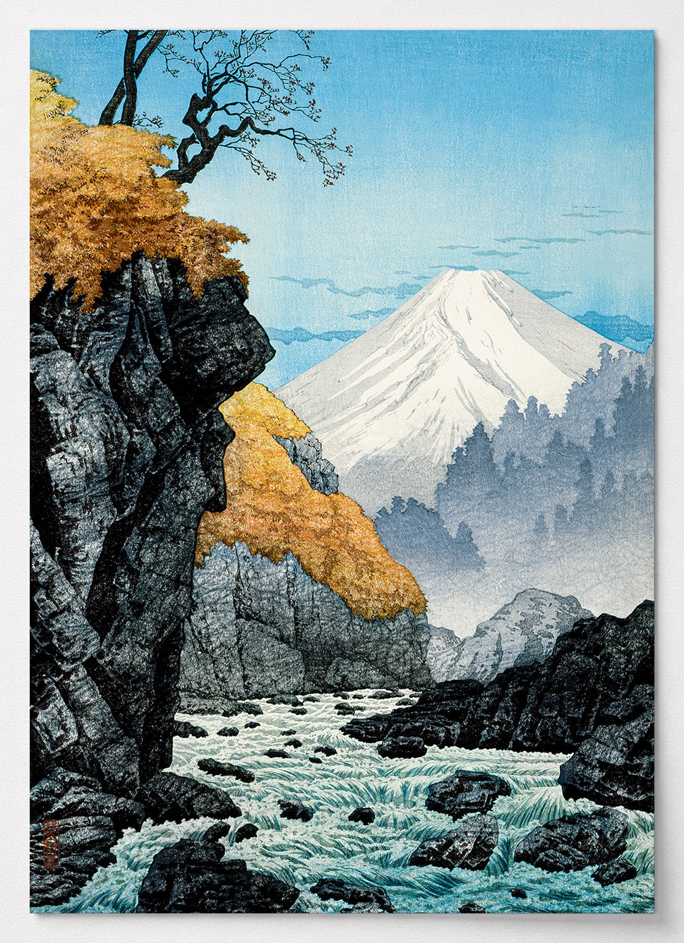 Japanisches Poster mit Berglandschaft und Fuji von Hiroaki Takahashi
