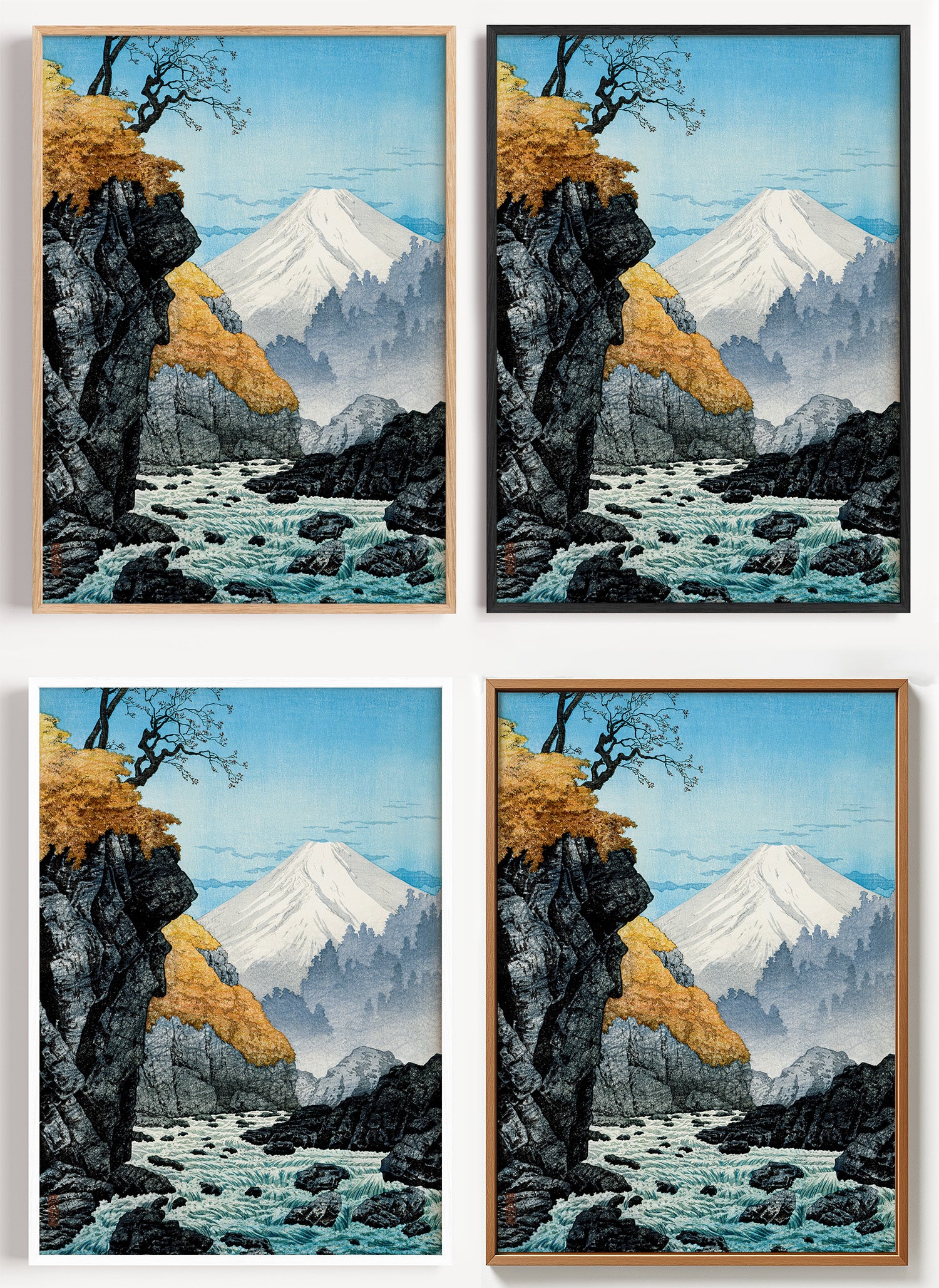 Japanisches Fuji Poster Ashitaka als Wandbild auf Papier oder Leinwand