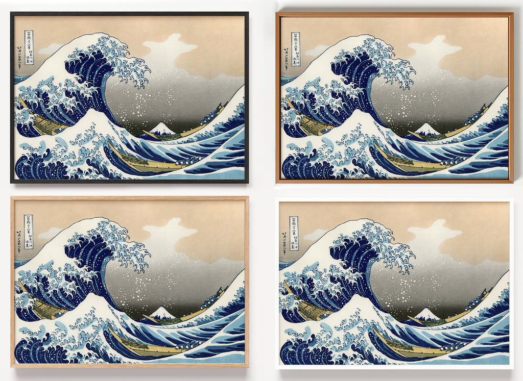 Hokusai Poster Große Welle als Wandbild auf Papier oder Leinwand