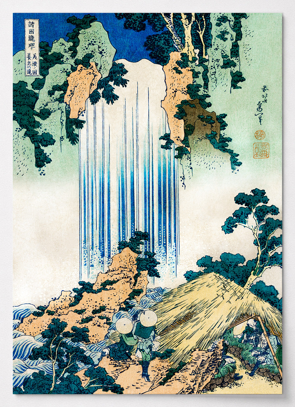 Hokusai Poster mit dem Yoro-Wasserfall in der Provinz Mino