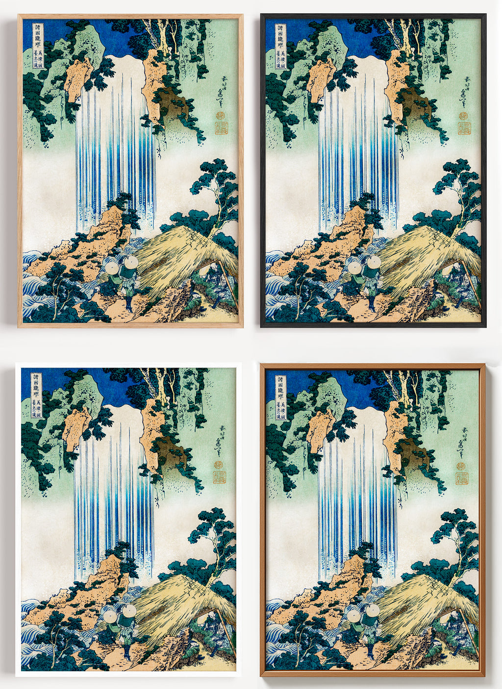 Hokusai Wasserfall Poster als Wandbild auf Papier oder Leinwand