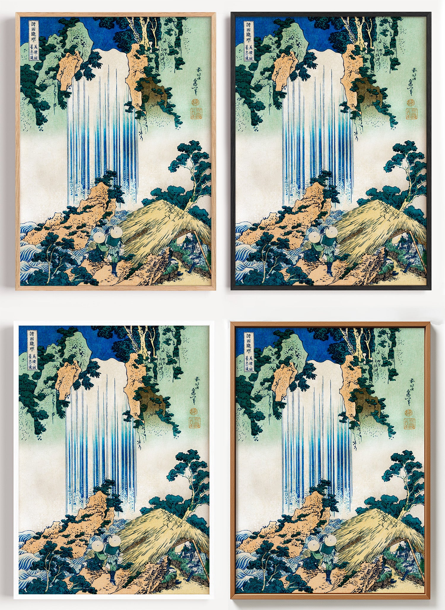 Hokusai Wasserfall Poster als Wandbild auf Papier oder Leinwand