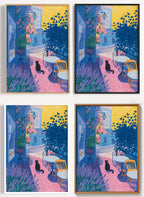 Katze im Innenhof Katzen Poster auf Canvas und Fine-Art-Papier im Materialvergleich
