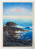Japanisches Poster mit Küste am Cape Inubo im Morgenlicht von Kawase Hasui