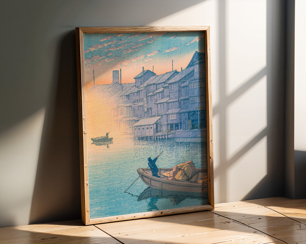 Kawase Hasui Poster gerahmt im Wohnzimmer