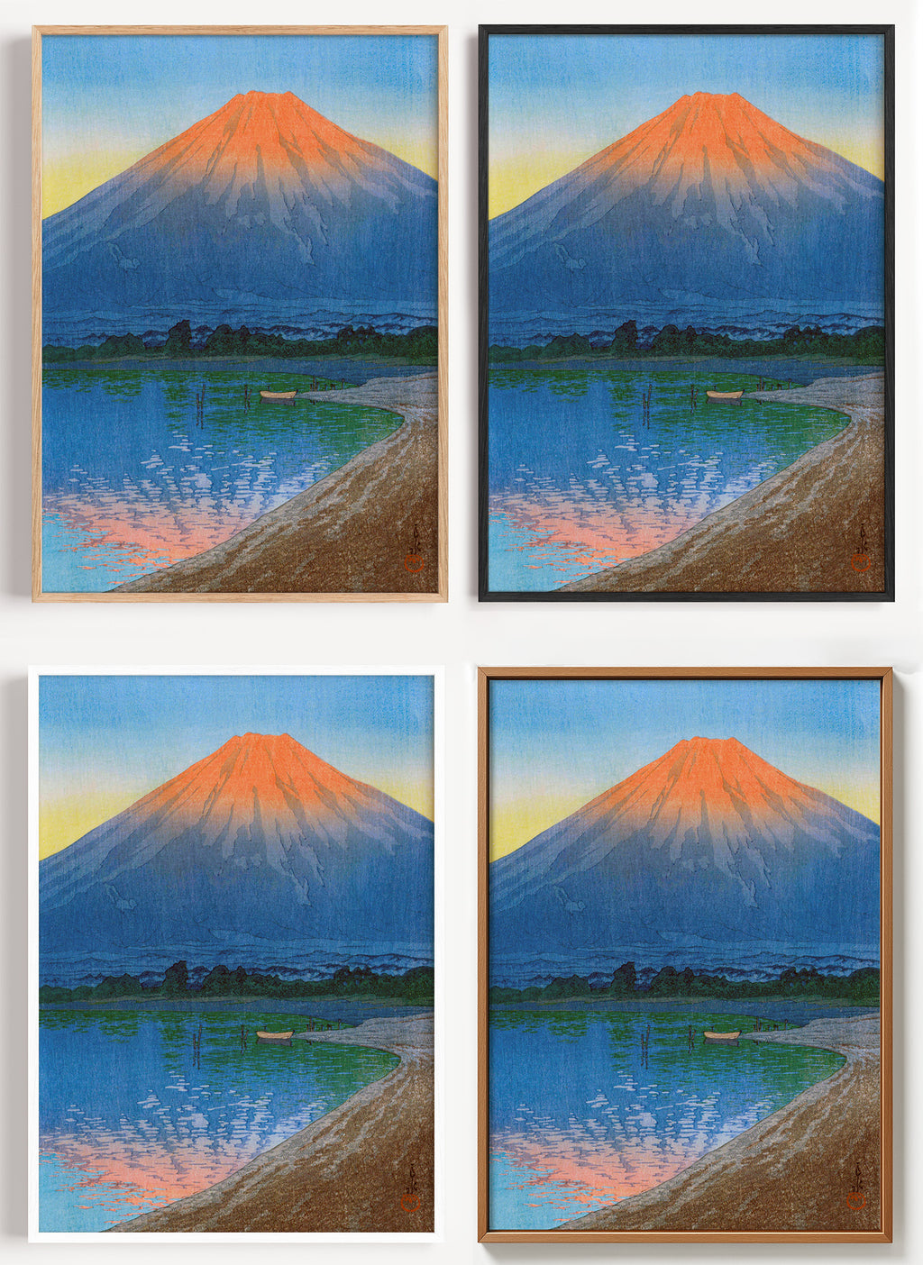 Japanisches Fuji Poster als Wandbild auf Papier oder Leinwand