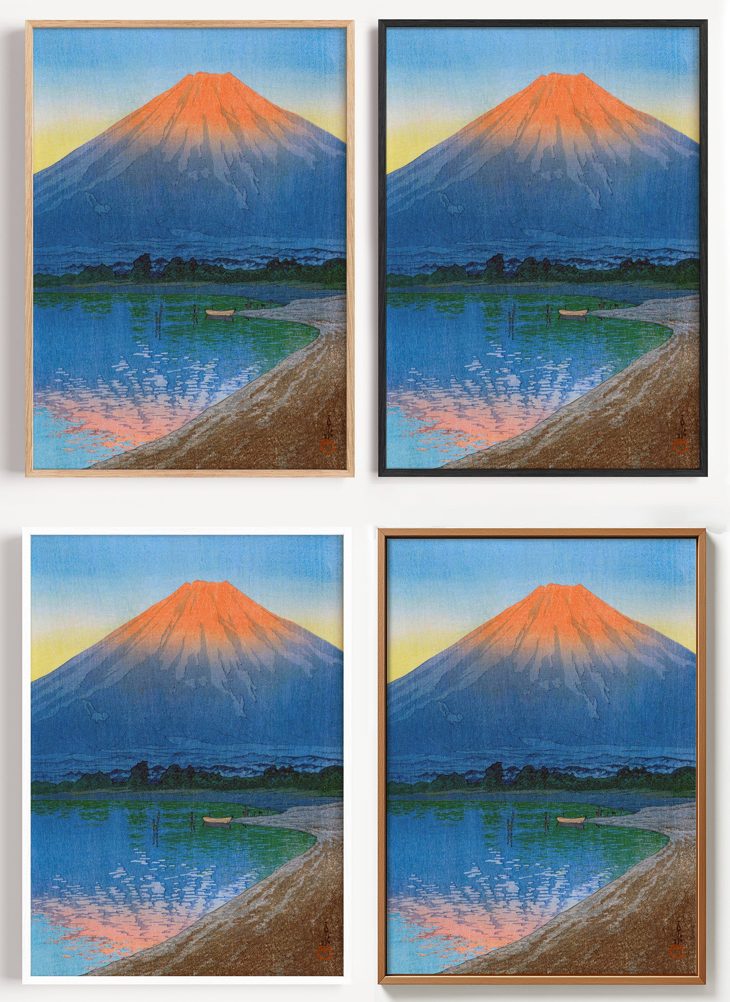 Japanisches Fuji Poster als Wandbild auf Papier oder Leinwand
