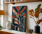 Alexanderplatz Poster im Art-déco-Stil gerahmt im Wohnzimmer