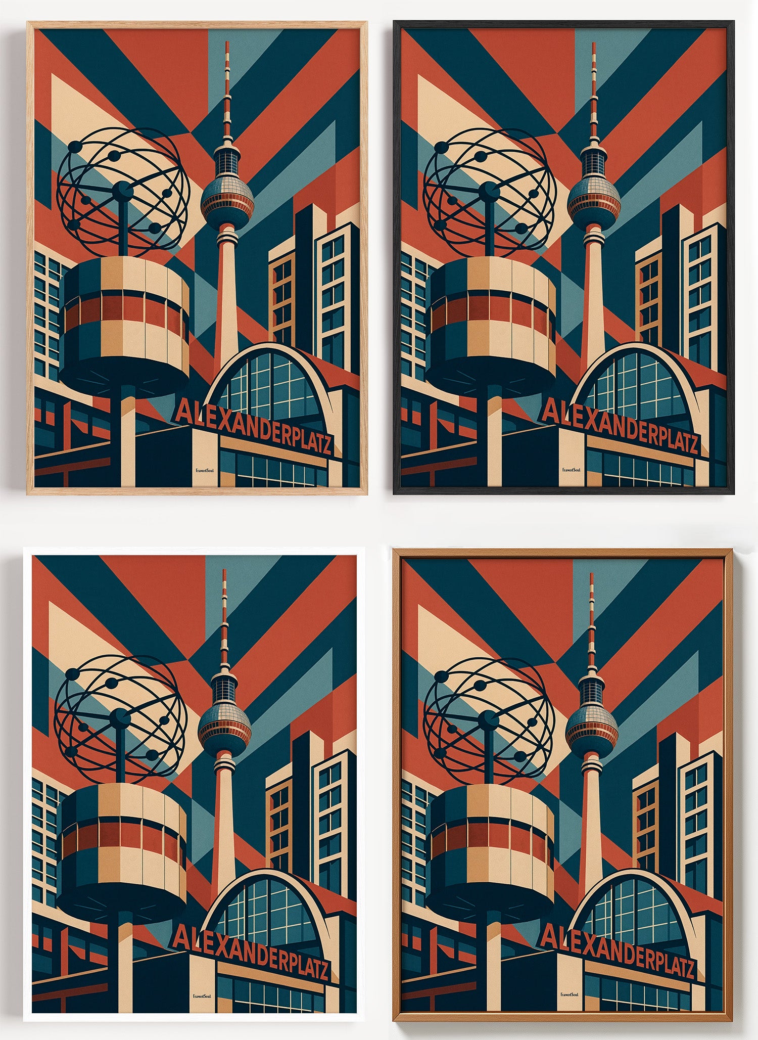 Berlin Poster Alexanderplatz als Wandbild auf Papier oder Leinwand