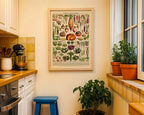 Botanisches Gemüse Poster gerahmt in der Küche