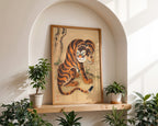Tiger Poster japanisch gerahmt im Wohnzimmer