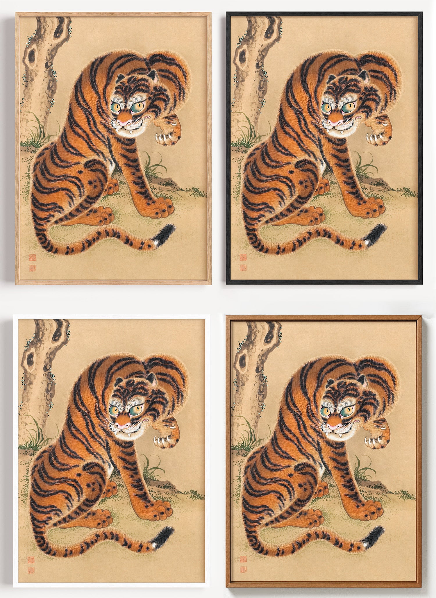 Japanisches Tiger Poster als Wandbild auf Papier oder Leinwand
