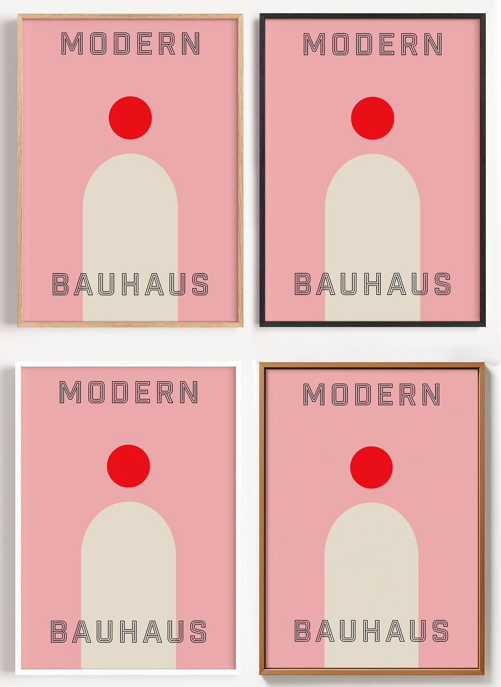 Modernes Bauhaus Poster als Wandbild auf Papier oder Leinwand