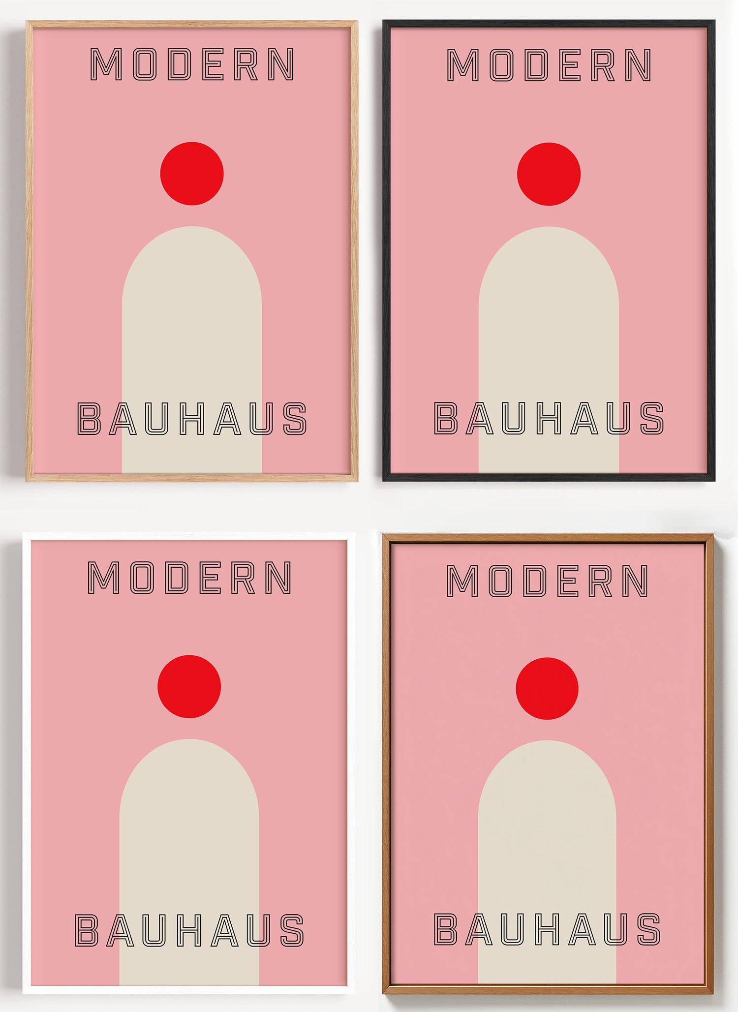 Modernes Bauhaus Poster als Wandbild auf Papier oder Leinwand