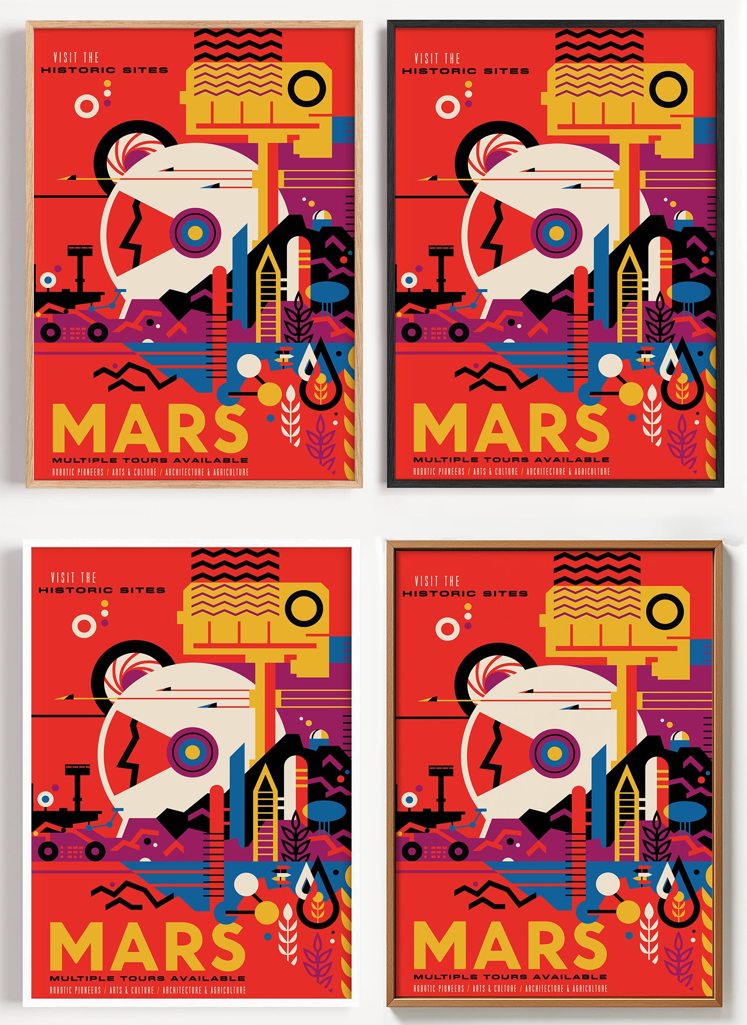 NASA Mars Poster als Wandbild auf Papier oder Leinwand
