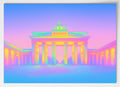 Berlin Poster mit Brandenburger Tor in Neonfarben Pink, Türkis und Lila