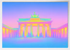 Berlin Poster mit Brandenburger Tor in Neonfarben Pink, Türkis und Lila