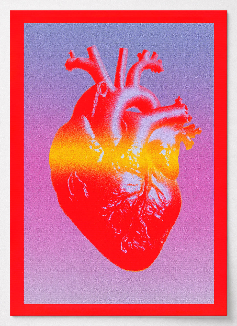 Poster mit leuchtendem Herz im Neon-Stil