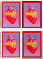Neon Herz Poster als Wandbild auf Papier oder Leinwand