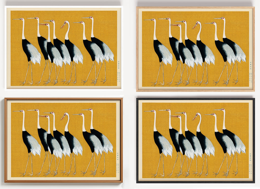 Ogata Korin Kraniche Poster als Wandbild auf Papier oder Leinwand
