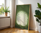 Pfau Poster japanisch gerahmt im Wohnzimmer