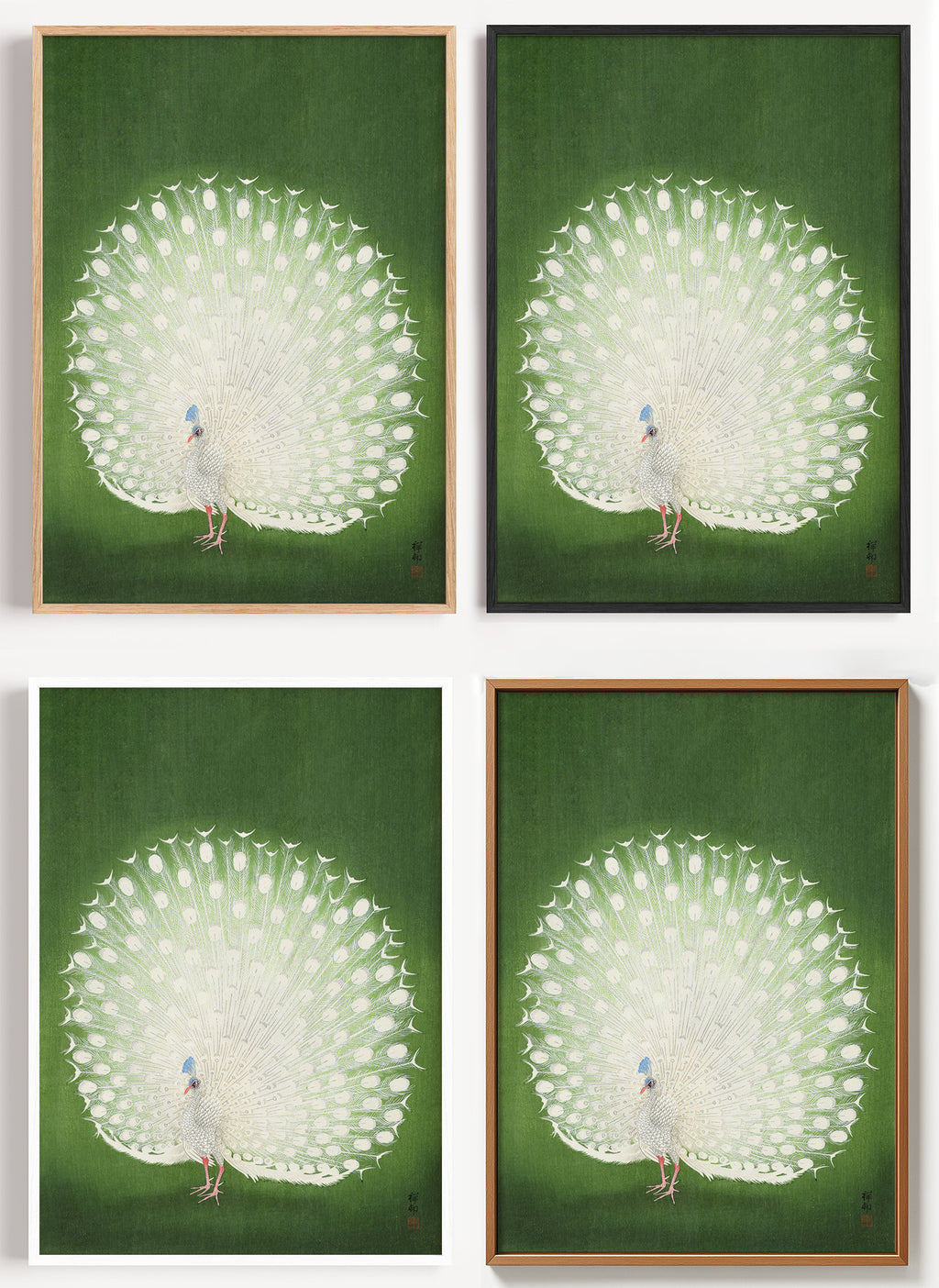 Ohara Koson Pfau Poster als Wandbild auf Papier oder Leinwand