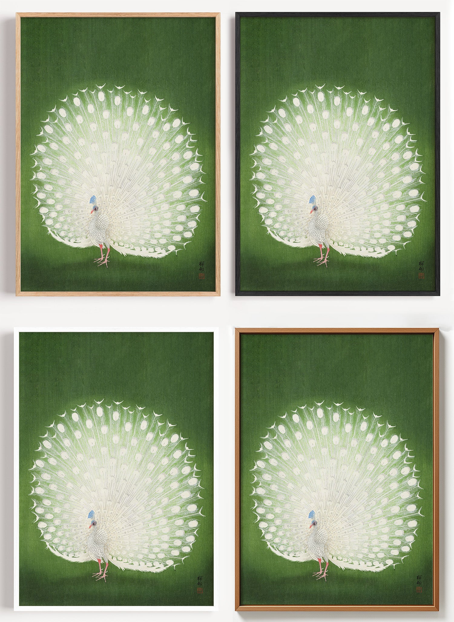 Ohara Koson Pfau Poster als Wandbild auf Papier oder Leinwand