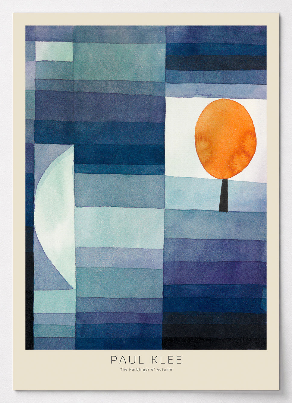 Paul Klee Poster mit orangefarbenem Baum in abstrakter Komposition