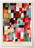 Paul Klee Poster mit geometrischer Komposition und Tannenbäumen