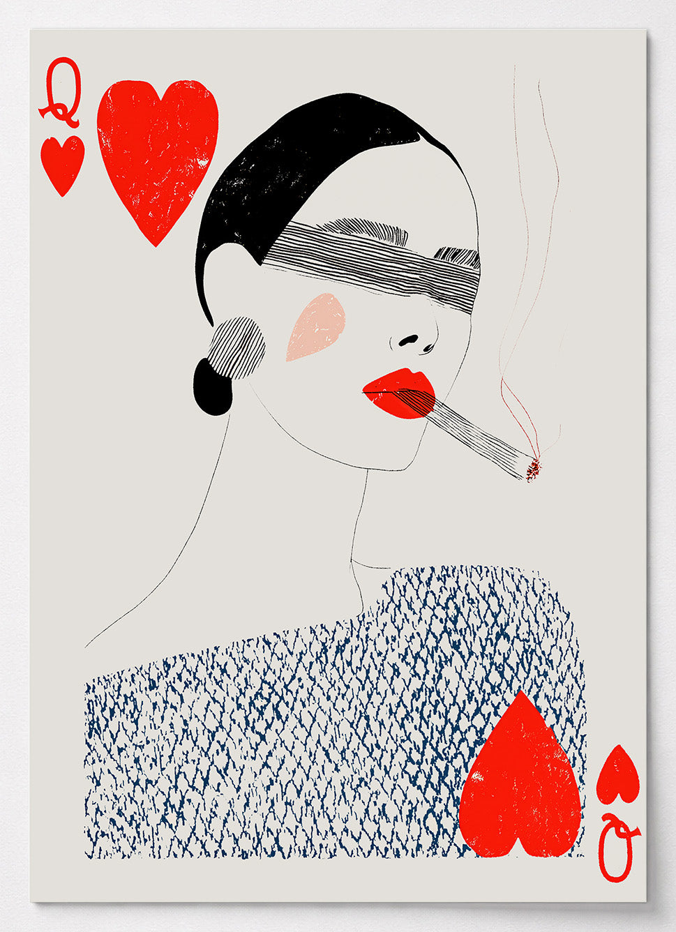 Minimalistisches Poster mit stilisierter Herzdame