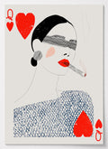 Minimalistisches Poster mit stilisierter Herzdame