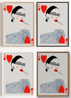 Herzdame Poster minimalistisch als Wandbild auf Papier oder Leinwand