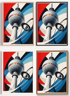 Konstruktivistisches Fernsehturm Poster als Wandbild auf Papier oder Leinwand