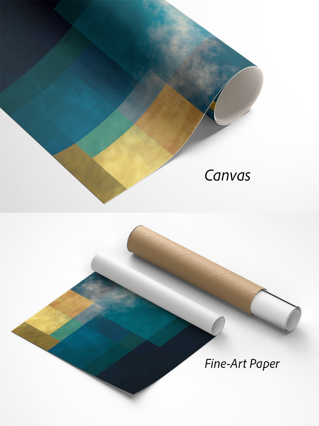 Ruhiger Morgen Kaffee Poster auf Canvas und Fine-Art-Papier im Materialvergleich